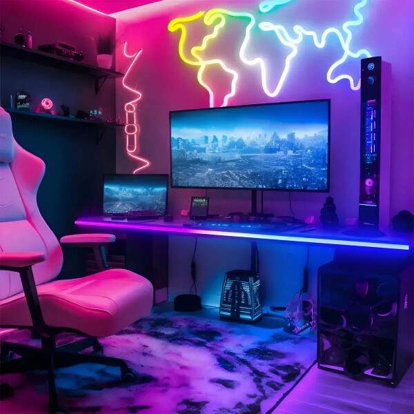 Luz Led Neon Rgb Rollo Cinta Luces Flexible Manguera 5 Metrs Color RGB