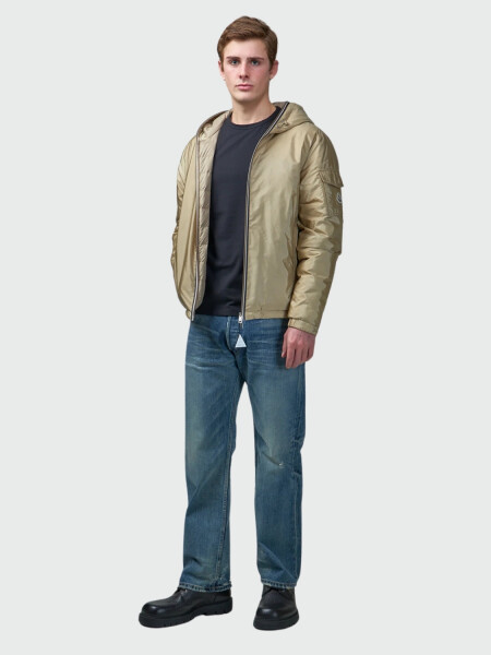Moncler - Plumífero Corto con Capucha Evettes Beige