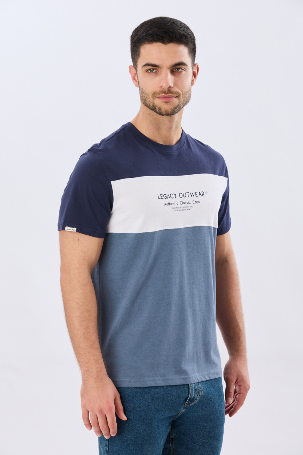 REMERA RAYADA DE ALGODÓN Piedra