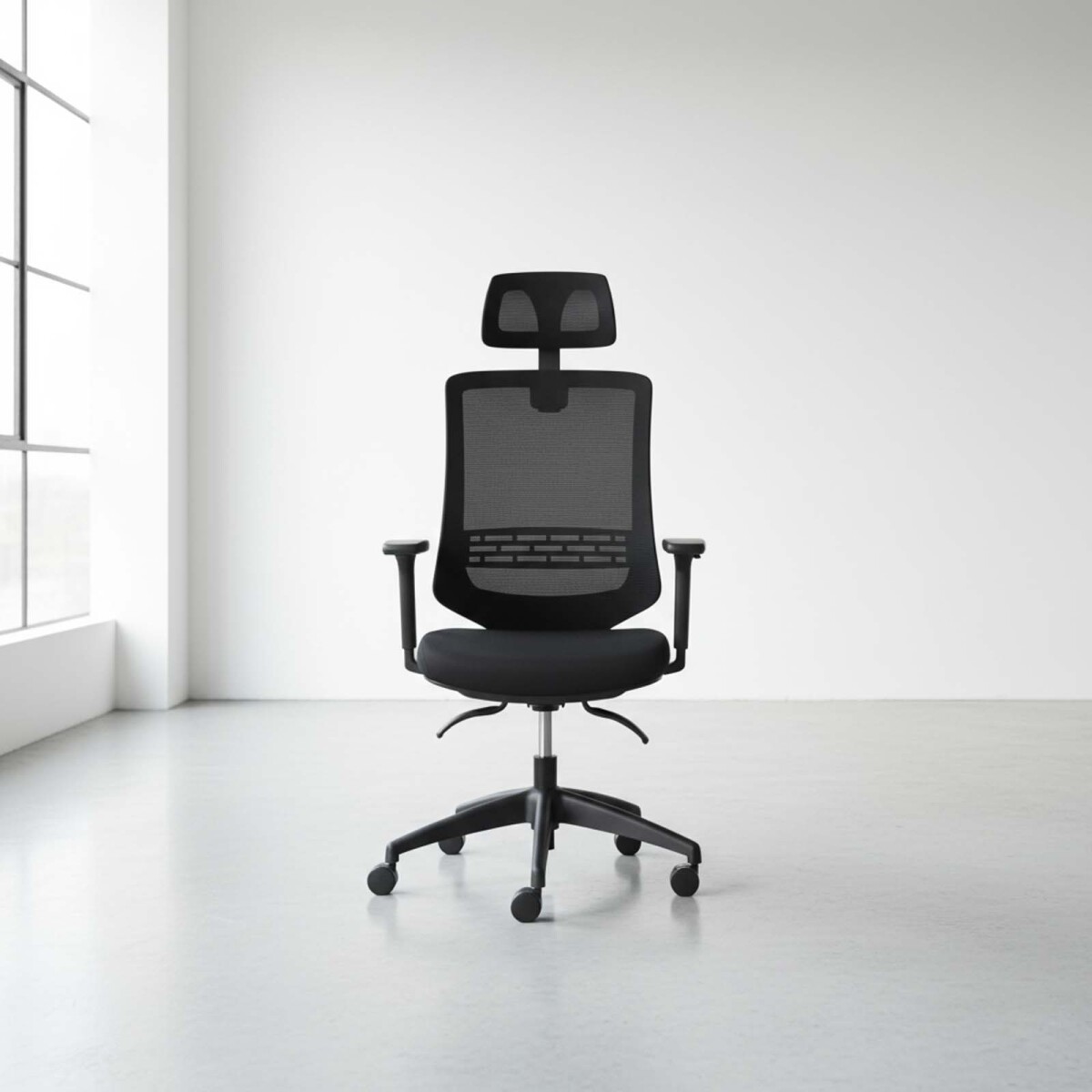 SILLA DE OFICINA GERENCIAL - POLIPROPILENO-Y-FIBRA-DE-VIDRIO NEGRO K-206AH 