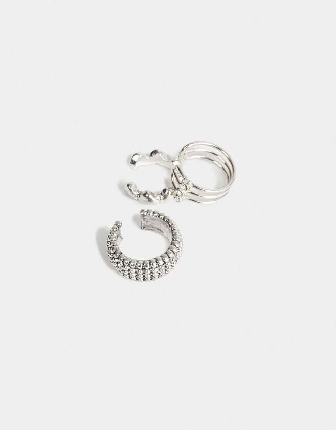 Bijou Cuff Antique Silver Set De Earcuff Antique - Plateado Antique Silver