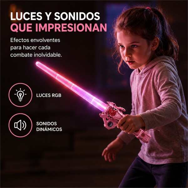 Espada Sable Retráctil con Luz RGB y Sonido Rojo 1