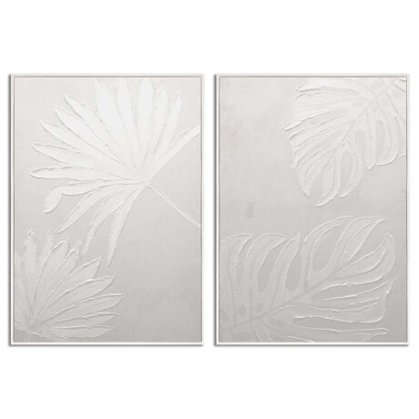 Set 2 Cuadros 50X70Cm Marco Pintura Hojas Set 2 Cuadros 50X70Cm Marco Pintura Hojas