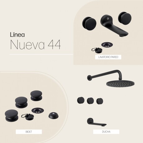 JUEGO DE GRIFERIA INCLUYE LAVATORIO DE PARED DUCHA Y BIDET NEGRO