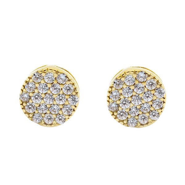 Caravanas Tila de oro amarillo 18k con circonias Caravanas Tila de oro amarillo 18k con circonias