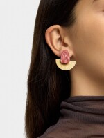 Pendientes De Abanico Perolado violeta