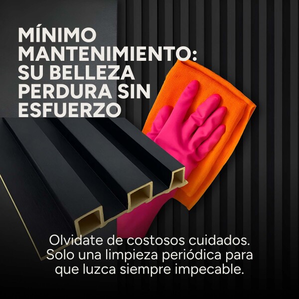 Pack x50 Wpc Simil Madera Wall Panel Lambrin 2.90x16.7 Color Negro