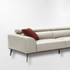 Sofá con chaise DUNA CUERO BEIGE - DERECHO