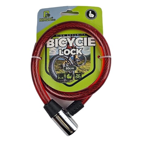 Linga Candado para Bici Moto Reforzada 2 llaves Rojo