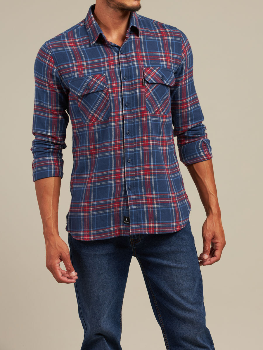 CAMISA ACUIA POLANCO - Azul / Bordo 