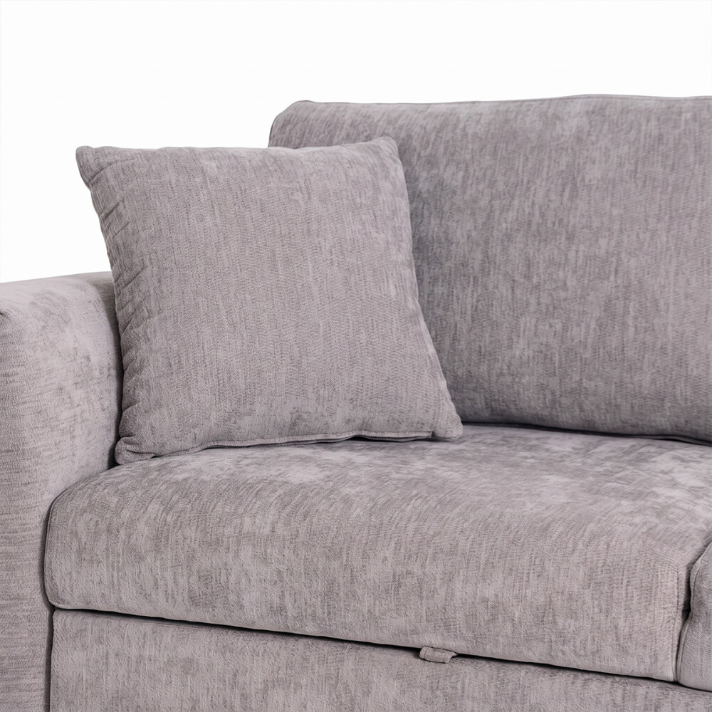 SOFÁ CAMA CHAISE/BAÚL TELA GRIS BRISTOL