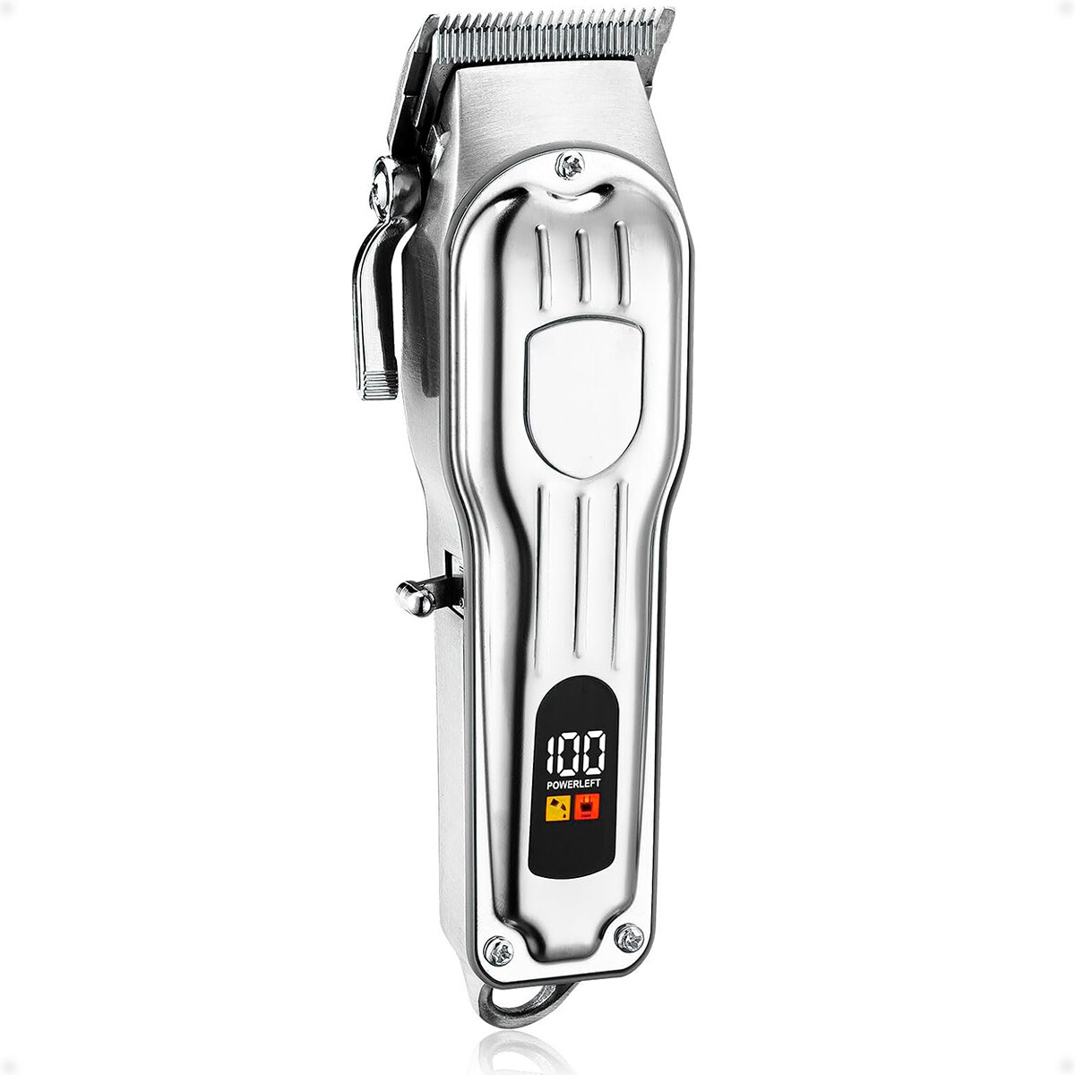Cortadora de Pelo Profesional Recargable con Accesorios - Plateada 