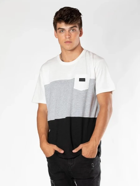 T-SHIRT RUSTY BAYO GRIS NEGRO
