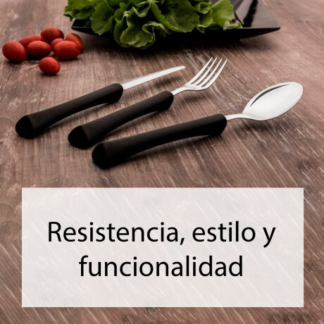 Set 24 Pzas Acero Inoxidable Estilo Funcionalidad Negro