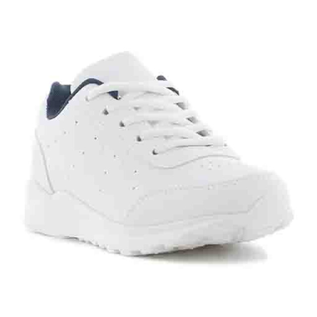 Championes Infantiles Boomerang BUZ acordonado Blanco - Azul Marino