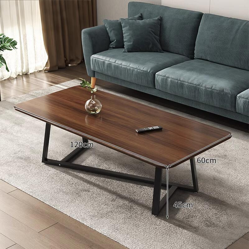 Mesa de Centro Rectangular con Base Cruz de Madera y Metal Mesa de Centro Rectangular con Base Cruz de Madera y Metal