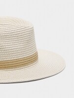 Sombrero Con Efecto Rafia blanco