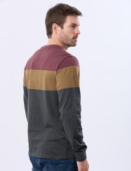 REMERA RAYADA DE ALGODÓN Gris