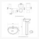 Juego Loza Completo Con Pedestal Y Bacha BLANCO