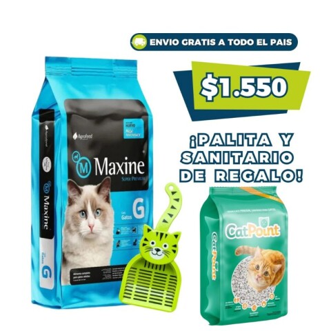MAXINE GATOS ADULTOS 7.5 KG + PALITA + SANITARIO DE REGALO
