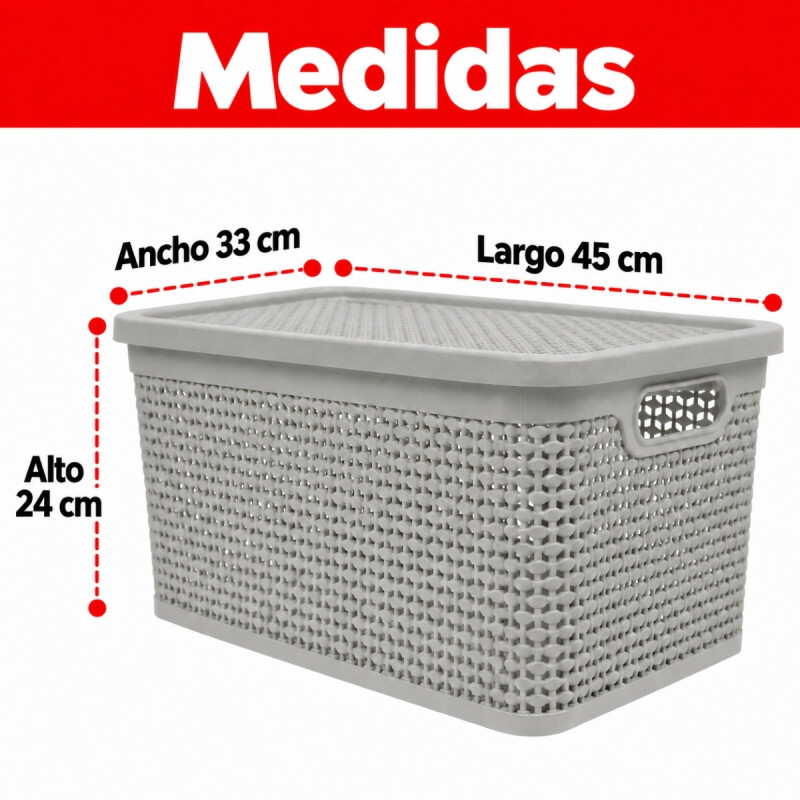 Caja simil ratán 25 lts CAPPUCCINO