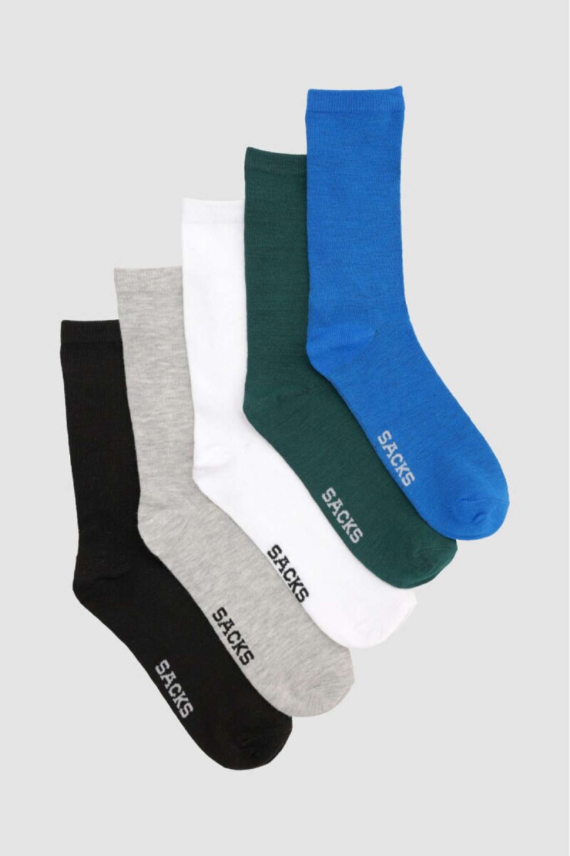 Pack x5 medias lisas media caña - Variante 38 
