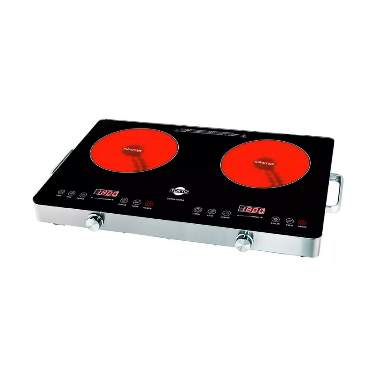 PLACA DUAL VITRO TOKYO 2 INFRARROJAS MOD. TOK2INFRA 2000W - Unica 