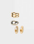Bijou Cuff Mix plating Set De Aros Chunky - Combinacion Bicolor