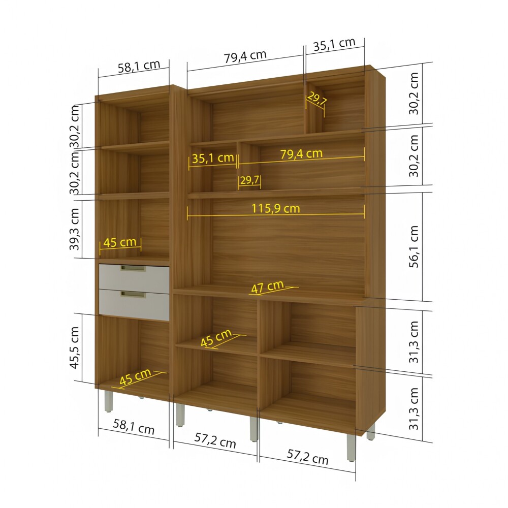 Mueble de Cocina Modular IMPERATRIZ Marron/Gris