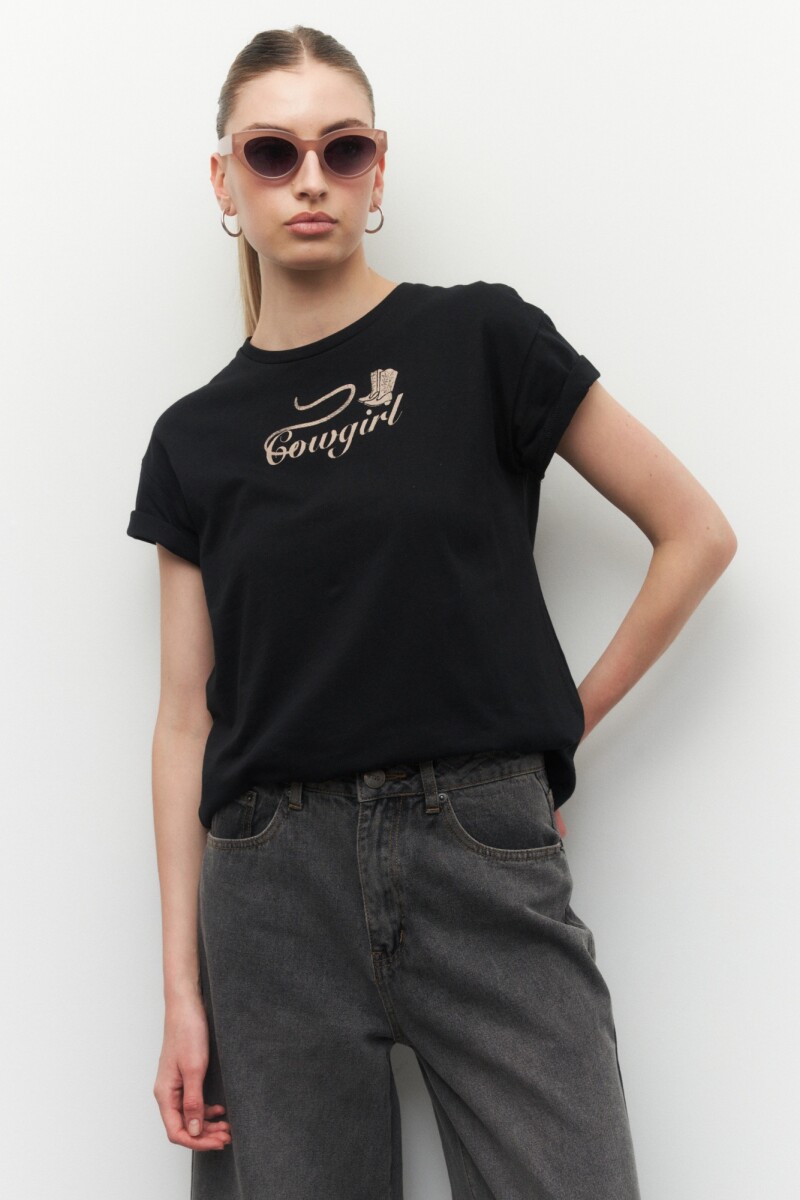 REMERA COWGIRL Negro