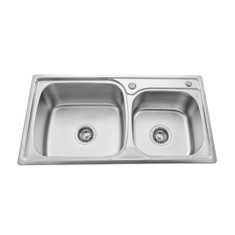 PILETA Y MEDIA SATINADO DE ACERO INOXIDABLE 78X42X22 PARA COCINA 000