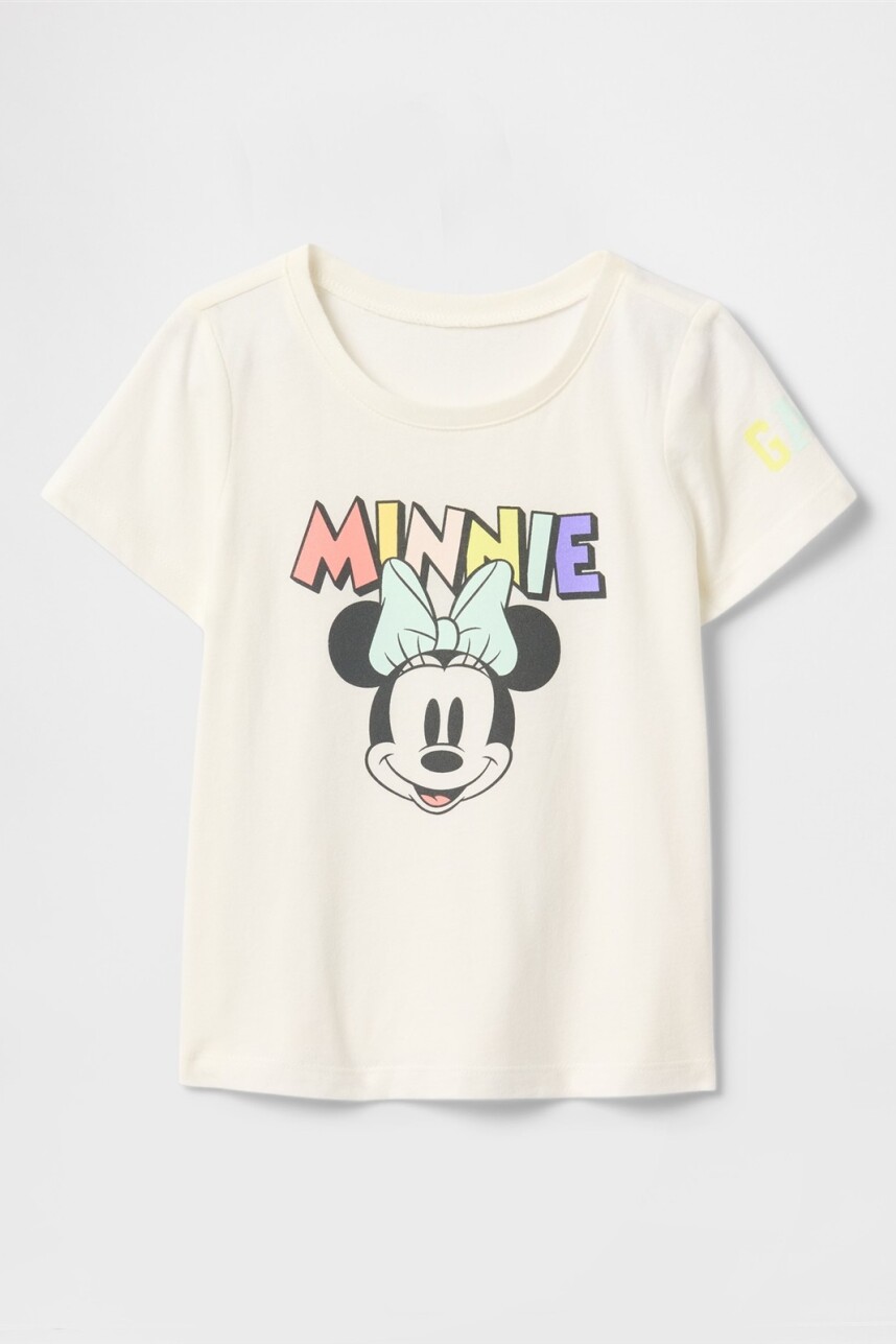 Remera Logo Gap Disney Toddler Niña New Off White