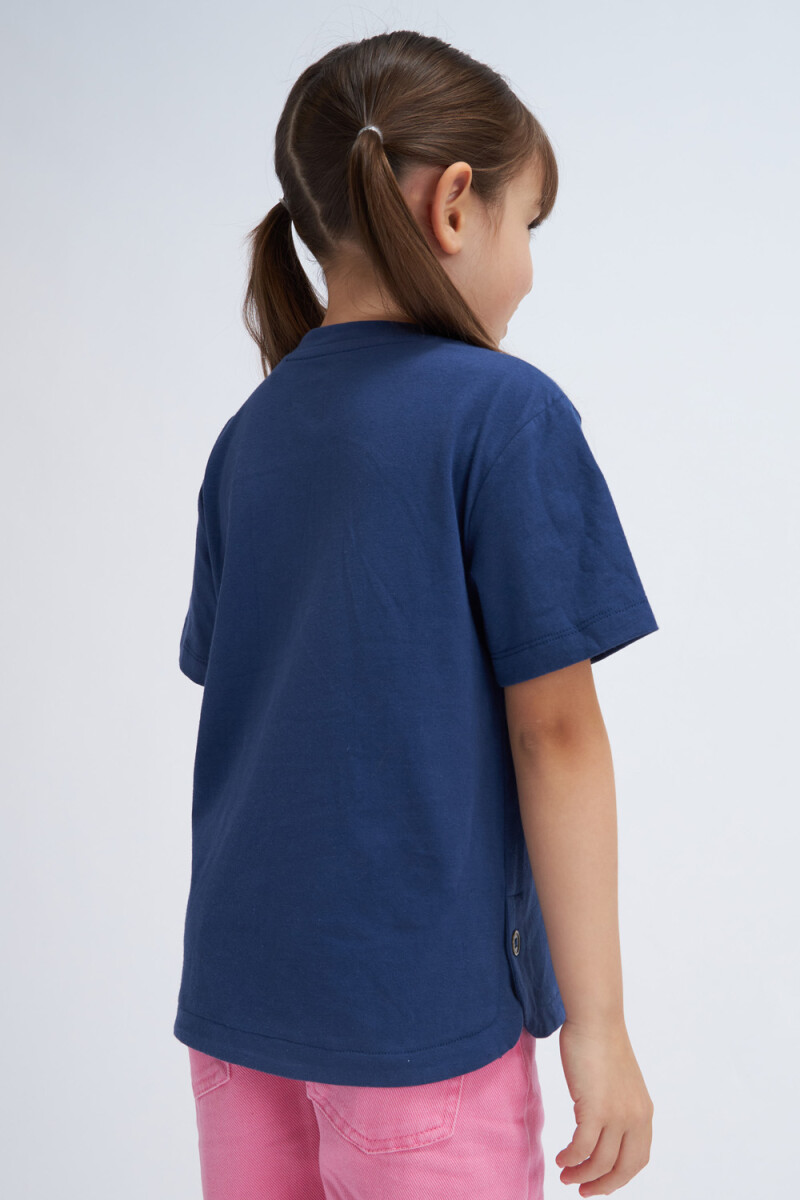 Camiseta manga corta estampada Azul