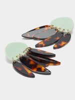 Pendientes Largos De Resina multicolor