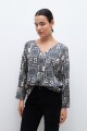 Blusa frente estampado beige