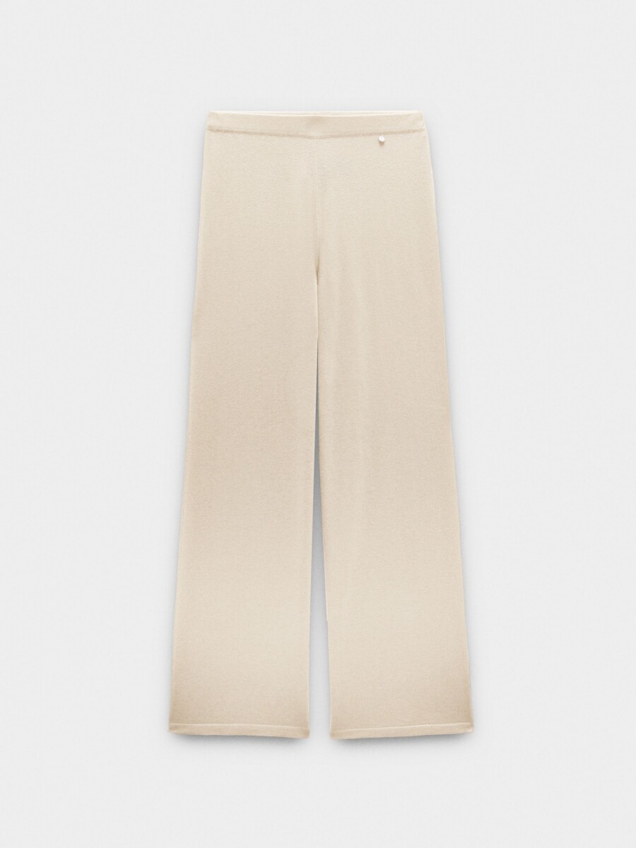 Pantalón De Punto Con Mezcla De Lana beige