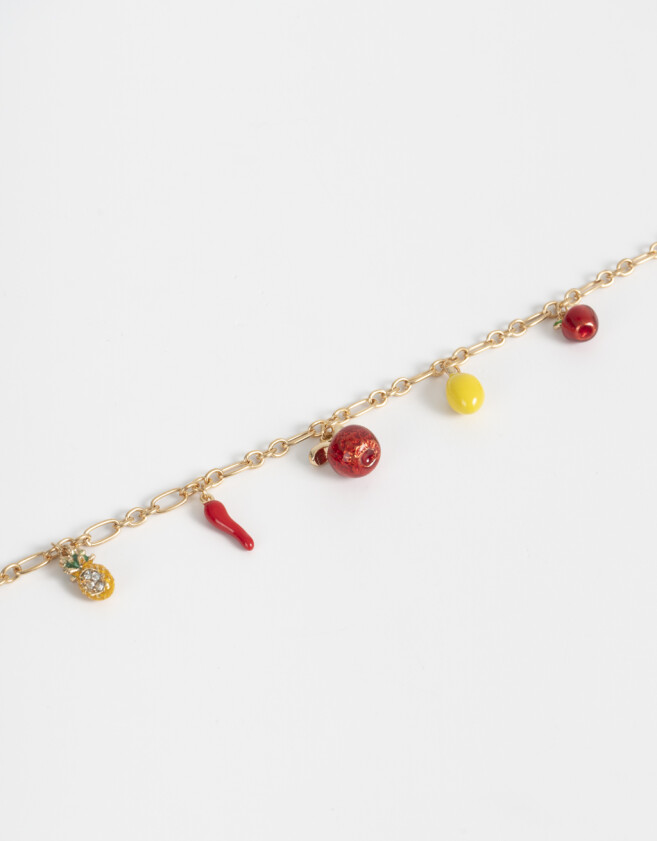 Collares Cortos Frutas Collar Corto Con Frutas - Dorado