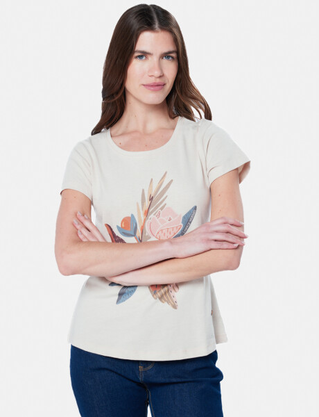 REMERA ESTAMPADA Beige