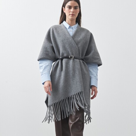 PONCHO FAVA Gris Melange