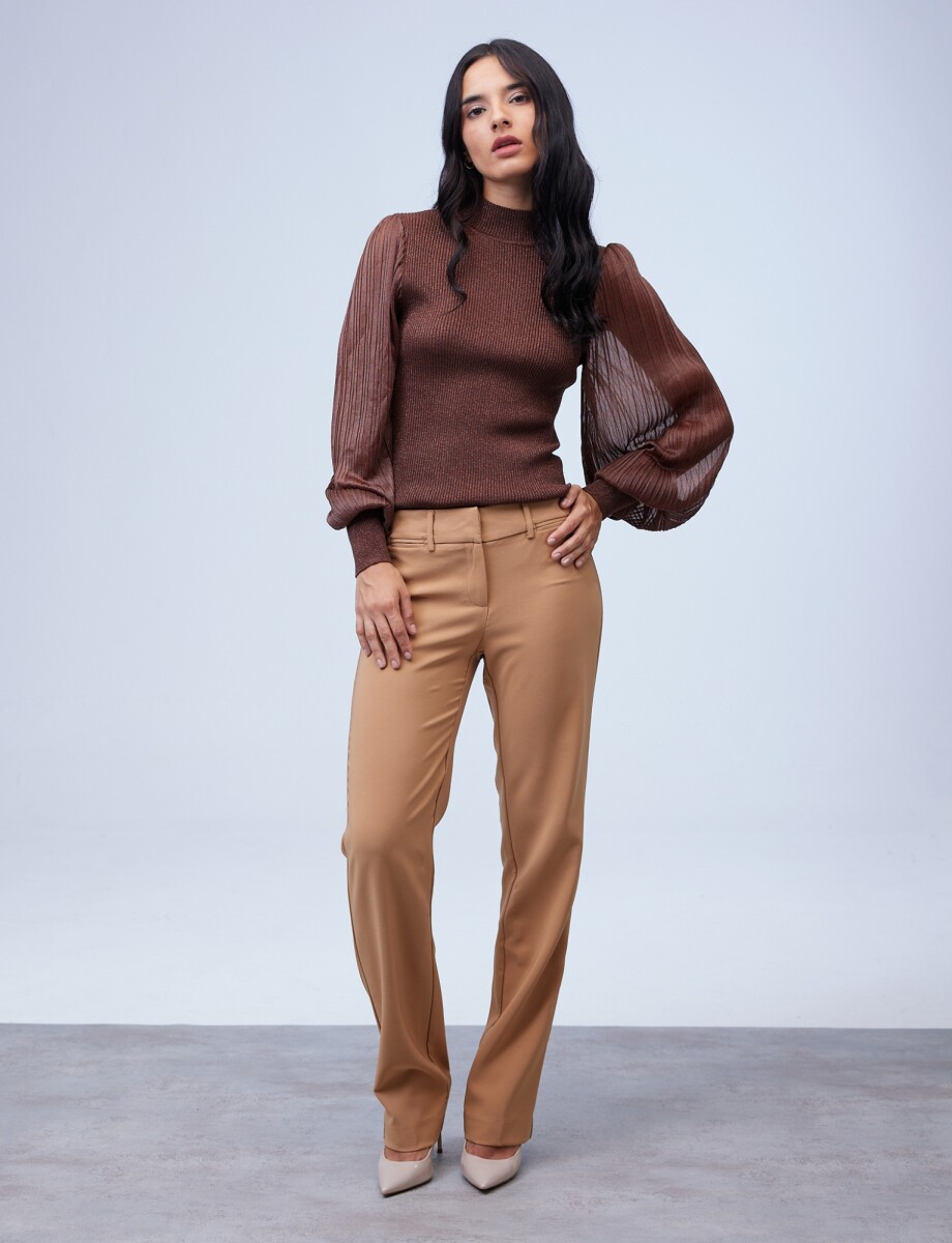 Pantalon De Vestir - Tostado 