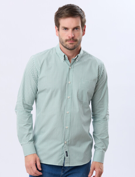 CAMISA CUADROS MANGA LARGA Verde