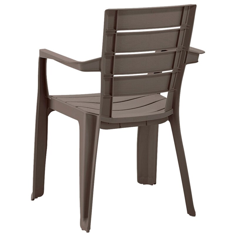 Silla de jardín apilable con apoyabrazos Rimax Baru Mocca