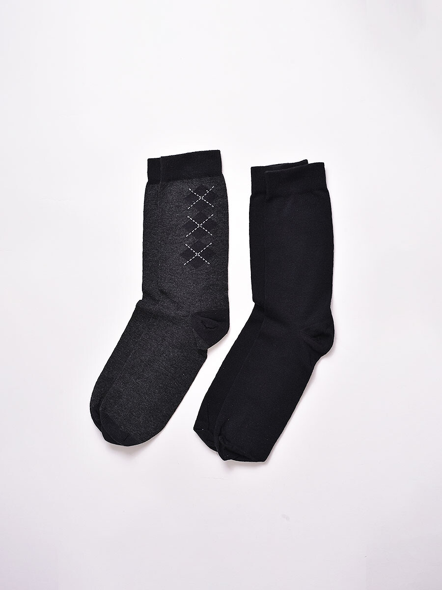 MEDIA HOMBRE PACK X 2 - NEGRO 