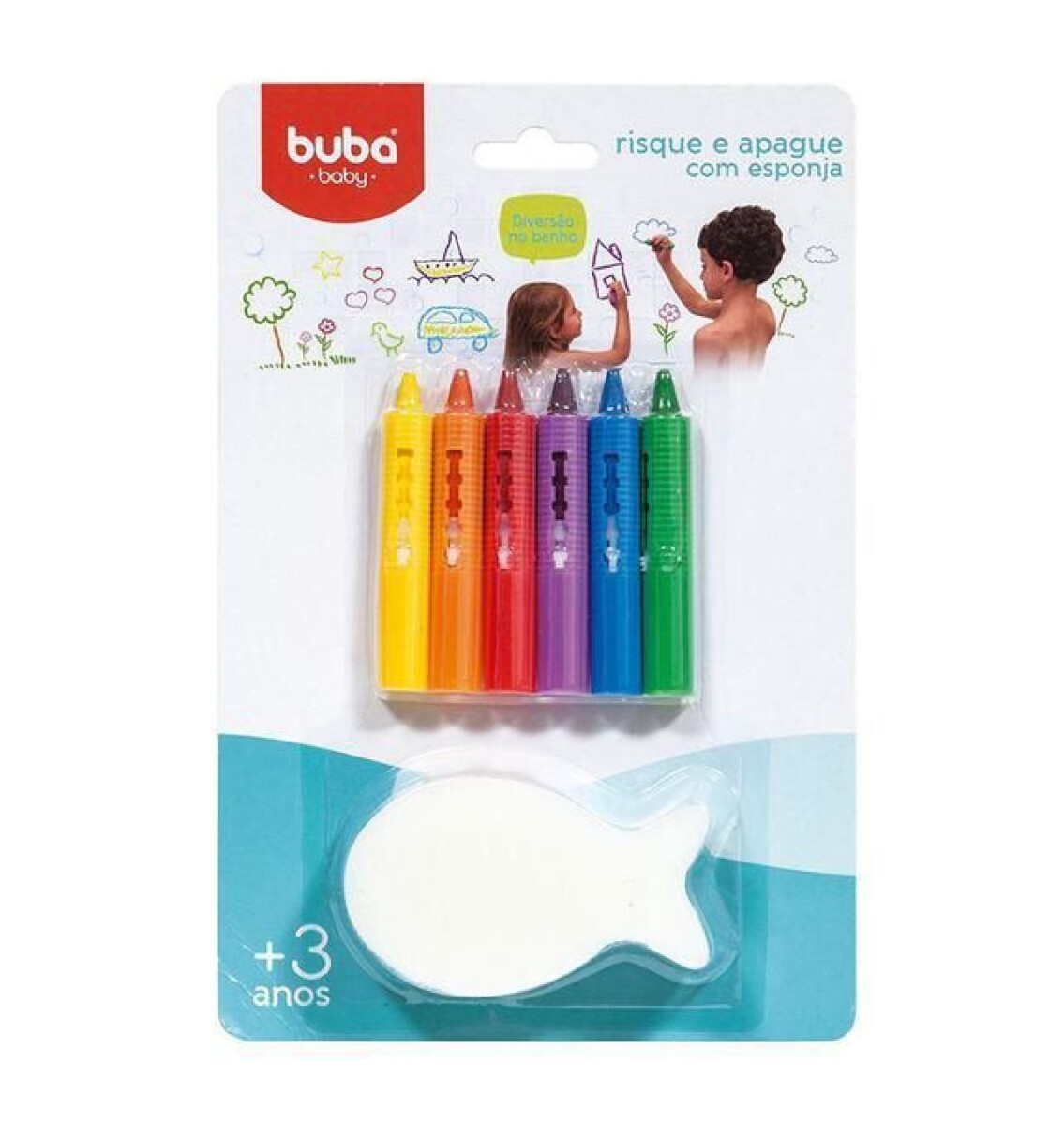 Set crayolas para baño con esponja BUBA 