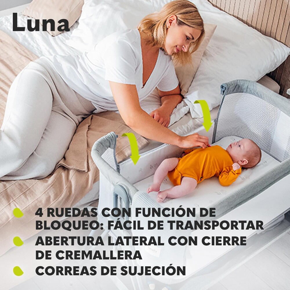 Cuna colecho Luna Lionelo gris