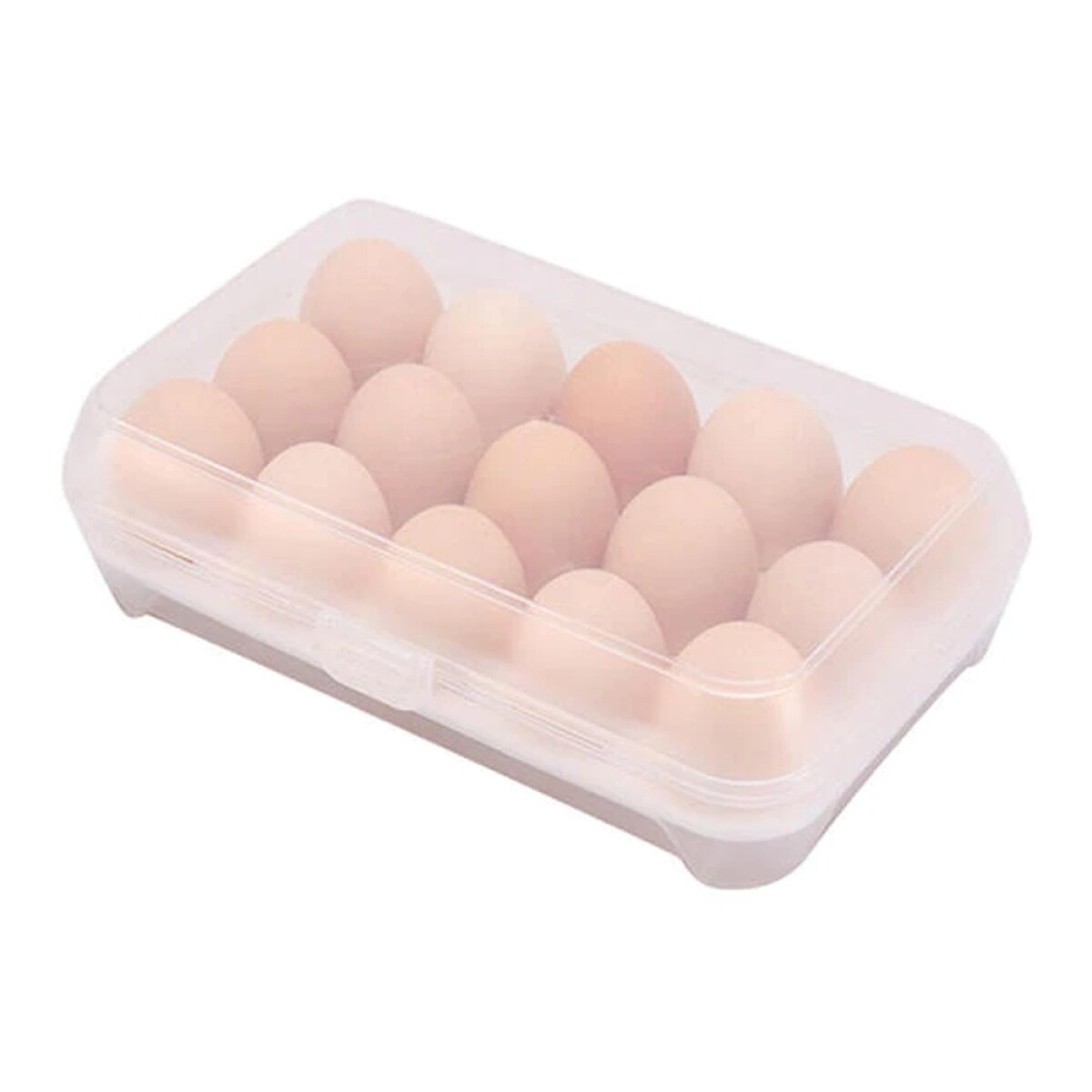 Huevera Organizador Plástico Para Almacenamiento 15 Huevos - Blanco 