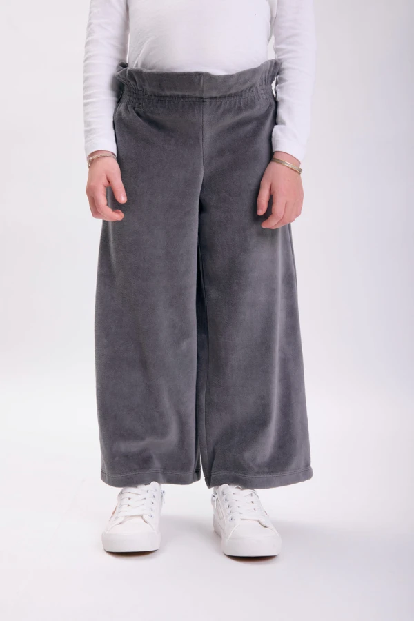 Pantalón plush ancho Gris
