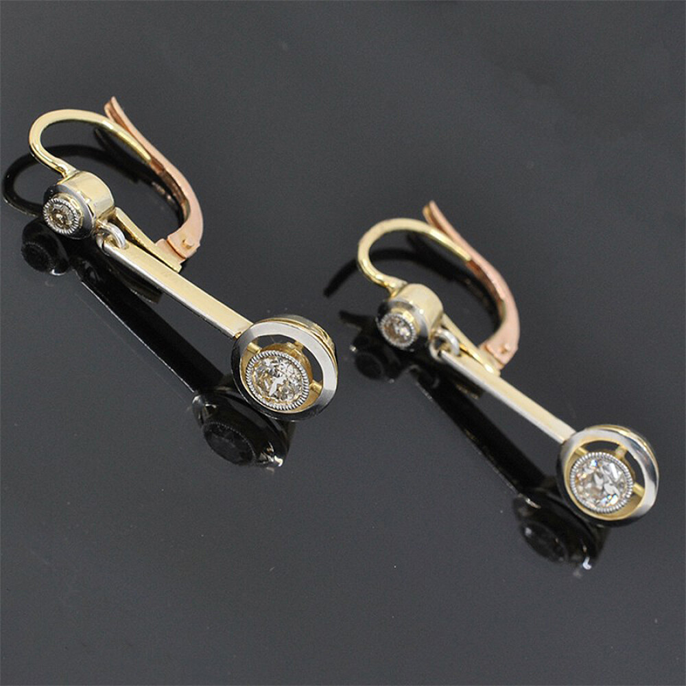 Caravanas En Oro 18K Y Brillantes Caravanas En Oro 18K Y Brillantes