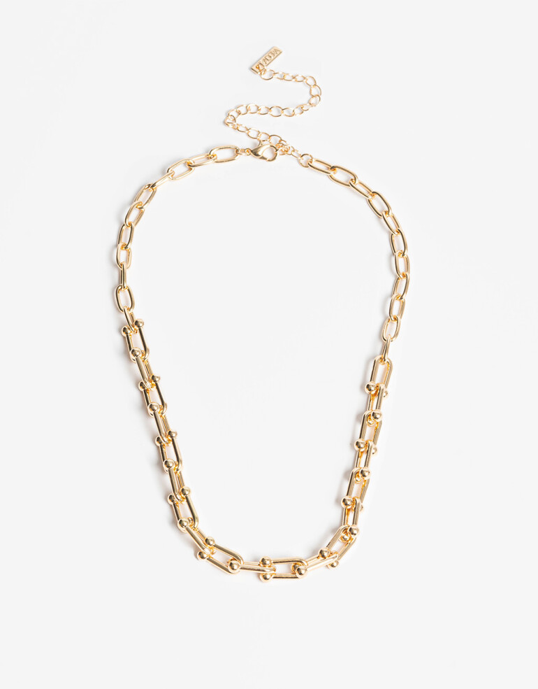 Collares Cortos Metal Collar Corto Metal Eslabones - Dorado