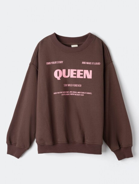 BUZO INFANTIL CON ESTAMPA - MARRÓN MARRÓN